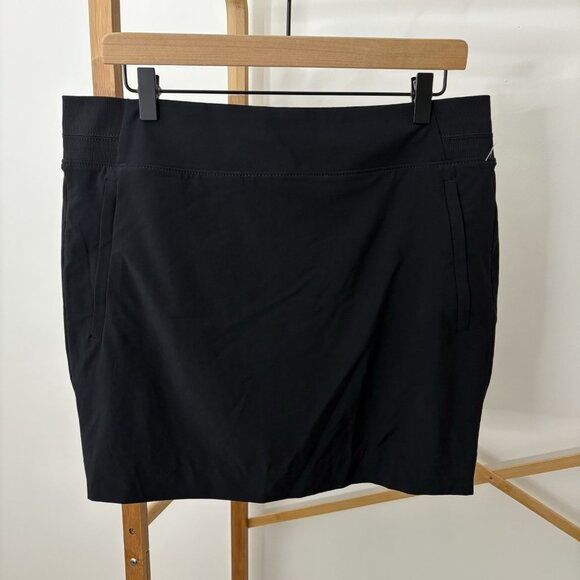 Athleta Brooklyn Mid Rise Active Skort (Size 14) Black 16” Work Travel Tennis - Picture 2 of 10